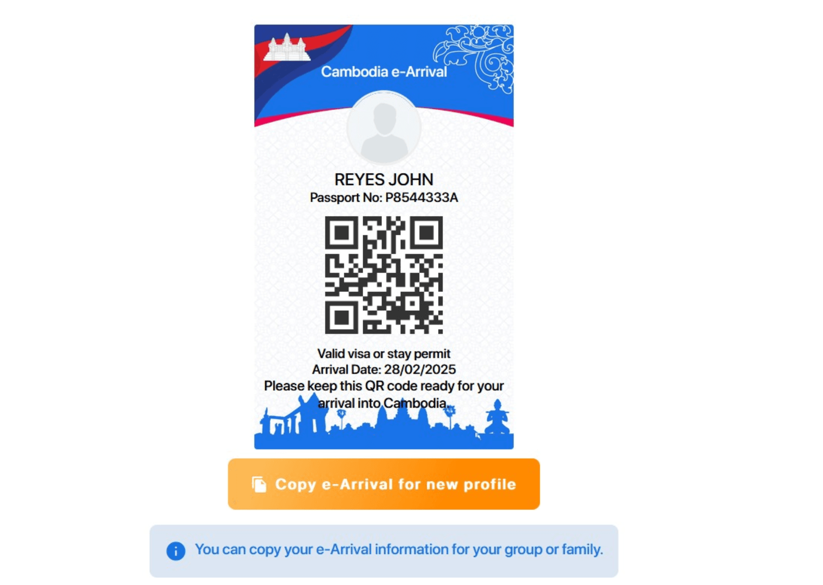 FAQ about Cambodia E-Arrival Card showing question marks and travel documents